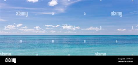 Relaxing Tropical Seascape With Wide Horizon Of The Sky And The Sea