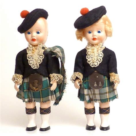 Vintage Scottish Souvenir Dolls In Kilts