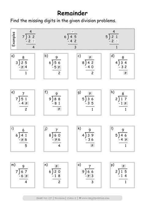 Maths Worksheets On Division For Grade 2 Key2practice Workbooks