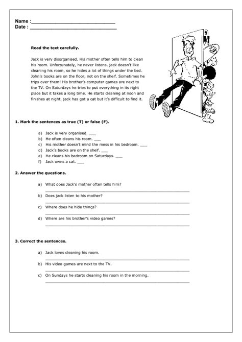 This Is A Reading Comprehension Worksheet For Teaching Or Revising The