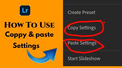Lightroom Copy And Paste Settings Youtube