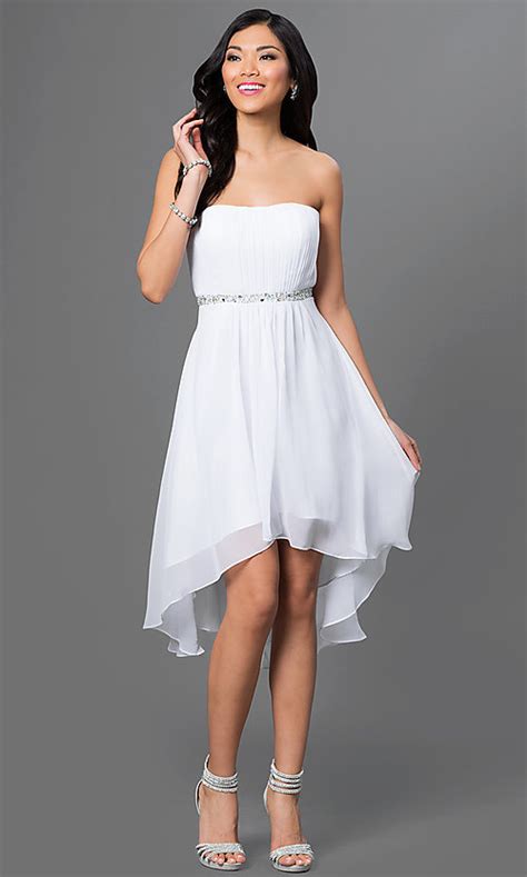 White High Low Party Dress With Shawl Promgirl