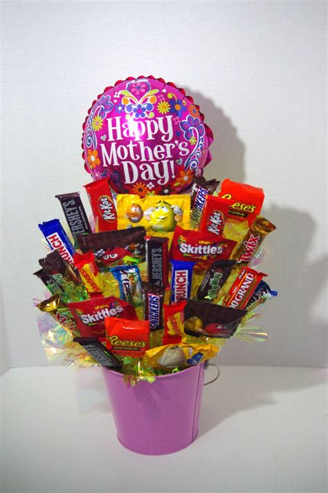 A handmade arrangement of your favorite candy in a pink ...