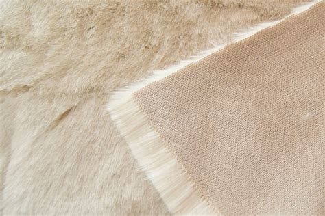 Beige Imitation Minkrabbit Faux Fur Fabric By The Metre 6003 Beige