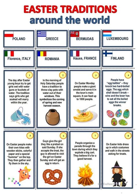 Easter Traditions Around The World English Esl Worksheets For Distance Learning And Physical