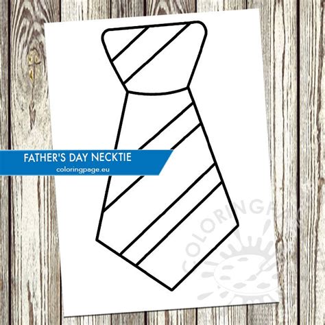 Fathers Day Necktie Template Coloring Page