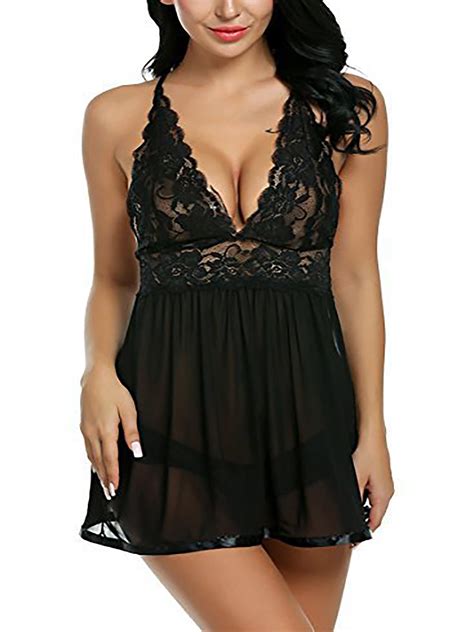 Sexy Dance Women Sexy Pajamas Lingerie Lace Babydoll Strap Chemise