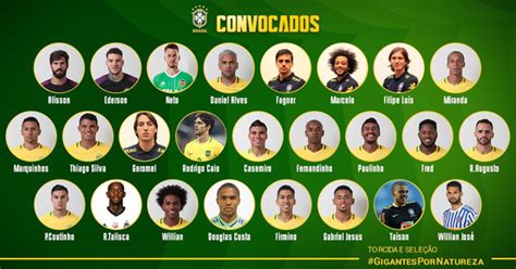 Marquinhos, geromel e fágner escalam seleção dos atletas com que jogaram. Estos son los jugadores convocados por Brasil para sus ...