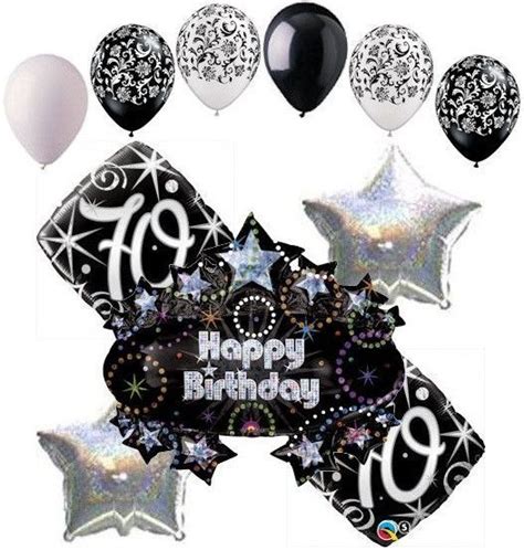 Elegant Happy 70th Birthday Sparkles Balloon Bouquet 70 Birthday