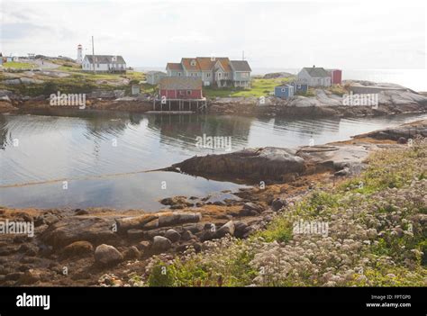 Fishing Village Of Peggys Cove In Nova Scotia Stock Photo Alamy