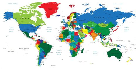 Mappa Mondiale Isolata Su Sfondo Bianco La Cartina De