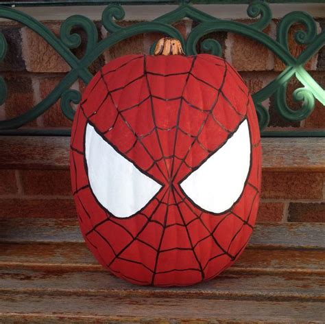 My Spider Man Painted Pumpkin Spiderman Pumpkin Halloween