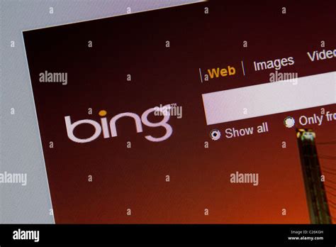 Bing Search Engine Online Website Screen Shot Stock Photo Alamy