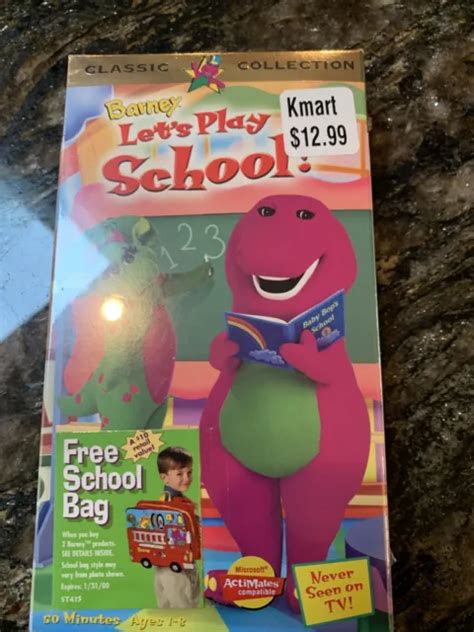 Barney Lets Play School White Vhs Tape Vintage 1999 Sealed Brand New