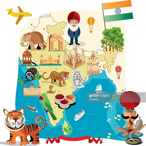 Cartoon Karte Von Indien Stock Illustration Getty Images