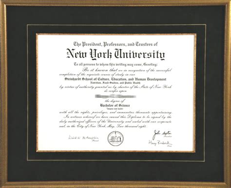 Custom framed New York University diploma | University diploma, College