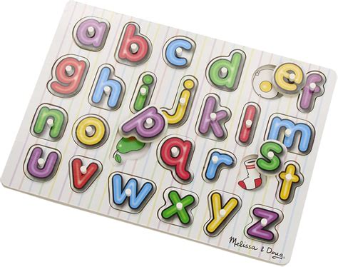 Melissa And Doug Wooden Alphabet Peg Puzzle Multicolour