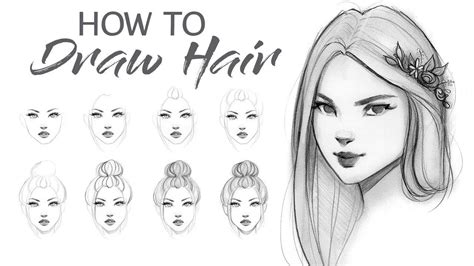 How To Draw Hair Step By Step Tutorial How To Draw Hair Drawing