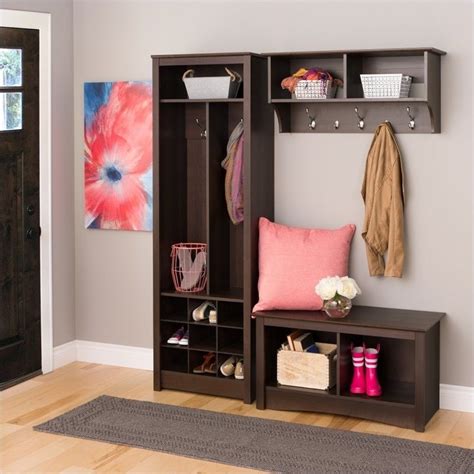We surely don't want to be annoyed to enter the house slim shoes storage is smart choice at least to let your entryway looks bigger. Entryway Organizer with Shoe Storage in Espresso - ESOH-0010-1