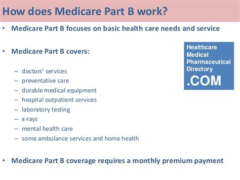 Medicare part b covers doctor visits and most routine and emergency medical services. A Conversation about Medicare Part A,B,C and D - A Concise ...