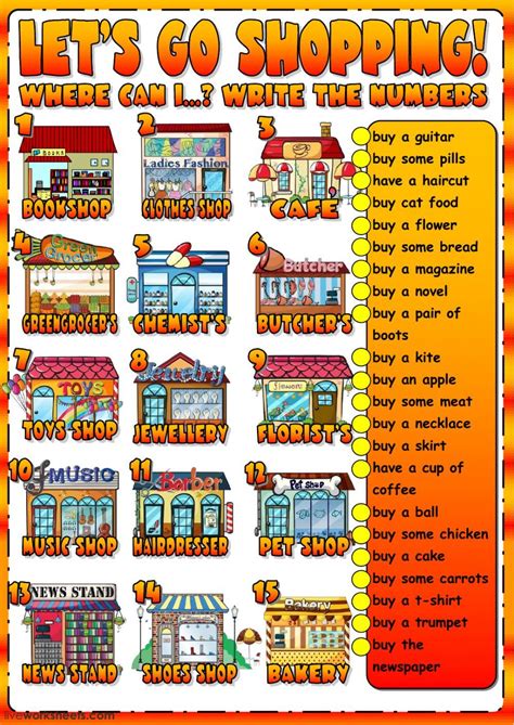 Shops And Shopping Interactive And Downloadable Worksheet You Can Do