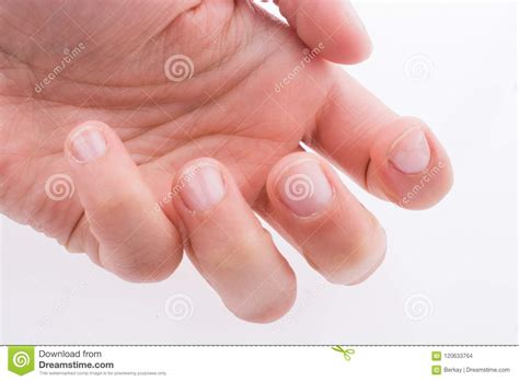 Hand Fingers And Fingernails On A White Background Stock Photo Image