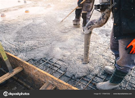 Concrete Pouring During Commercial Concreting Floors Of Building