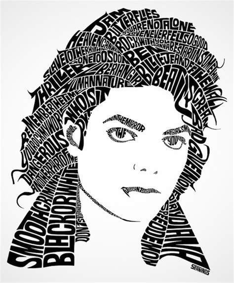 Ultralinx Typographic Portrait Typography Portrait Michael Jackson Art