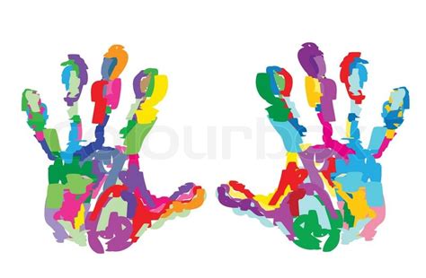 Colorful Hand Prints Stock Vector Colourbox