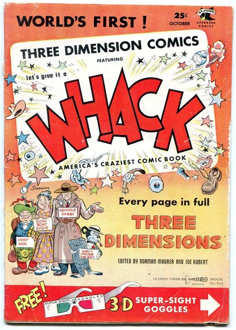 Whack Three Dimension Comics 1 3 D Rare Kubert Art Vg Comic Books
