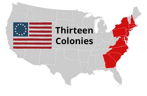 13 Colonies Map Color Coded