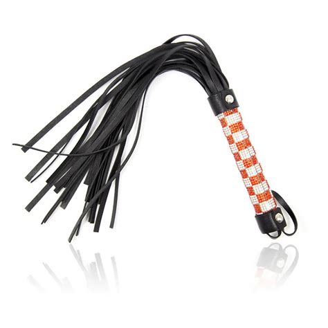 31cm Leather Jewelry Decorated Couples Spanking Paddle Fetish Whip Flogger Flirting Sexy Toys In