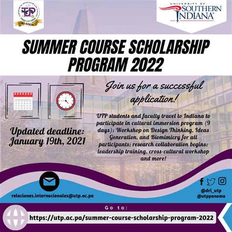 summer course scholarship program 2022 universidad tecnológica de panamá