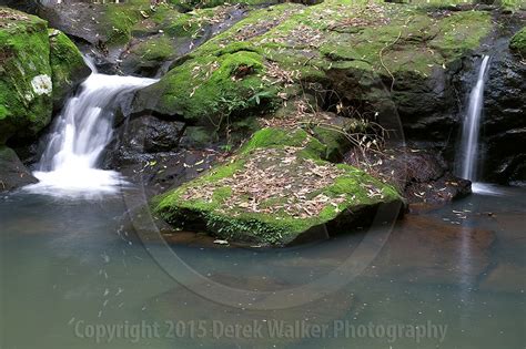 Moss Covered Rocks And Small Waterfalls At Skene Creek Inside The