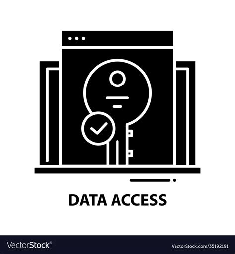 Data Access Symbol Icon Black Sign Royalty Free Vector Image