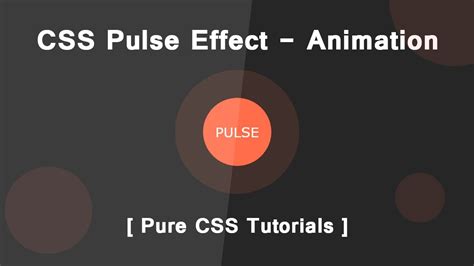 Pulse Effect With Css3 Animation Pure Css Tutorials Youtube