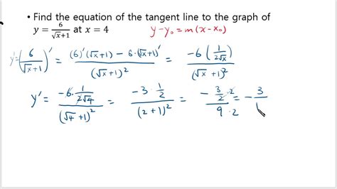 Find The Equation Of The Tangent Line YouTube