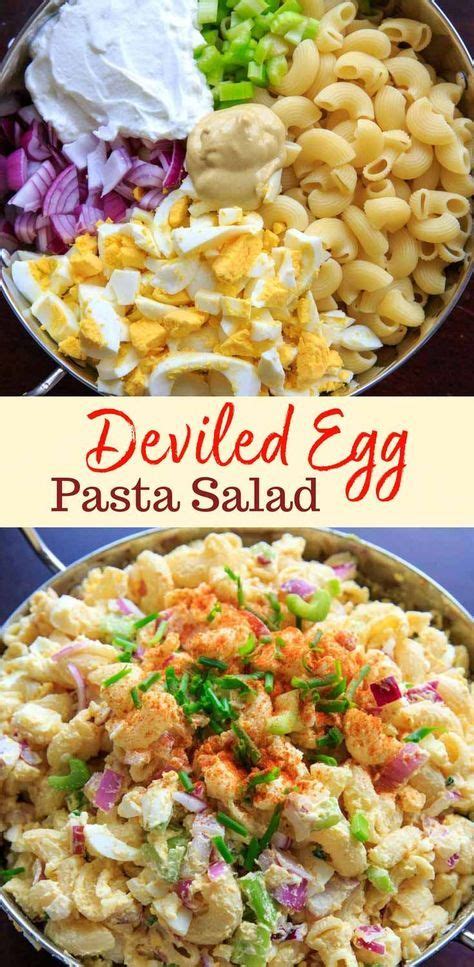 Place eggs in a large saucepan and cover with cold water. Deviled Egg Pasta Salad | Pasta dishes, Salad recipes ...