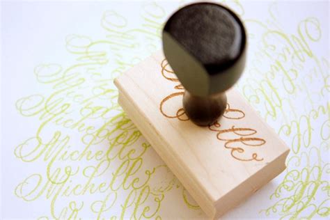 Custom Calligraphy Rubber Stamp With Name 2600 Via Etsy Custom