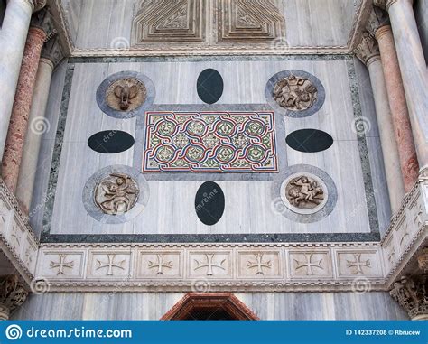 Coloured Marble Detail Of St Mark S Basilica Venice Italy Stock Photo