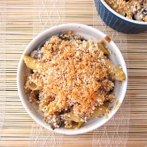 Mushroom Pasta Bake with Vegan White Wine Cream Sauce - Go Dairy Free