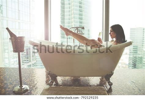 Seductive Woman Taking Relaxing Bath Her Stock Photo Edit Now 792129235