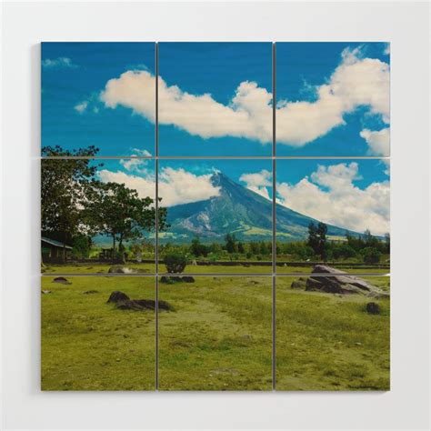 Mayon Volcano Wood Wall Art By Terainb Designs Society6