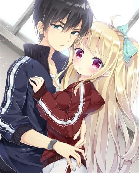 Hugging Chibi Anime Couple