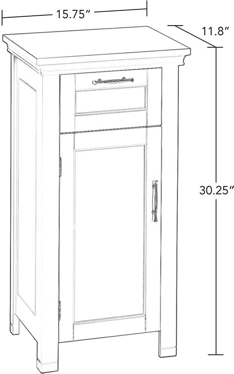 White Narrow Wooden Floor Cabinet 3 Tier Towel Storage Shelf Drawer