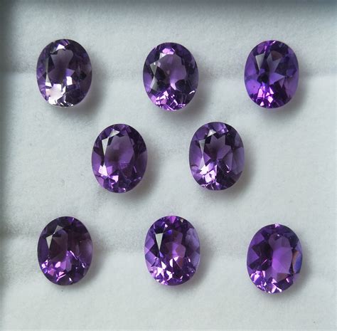 10x8 Mm Oval Facet Amethyst Fine Quality Amethyst Oval Etsy In 2020