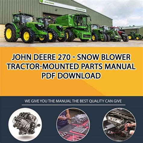 John Deere 270 Snow Blower Tractor Mounted Parts Manual Pdf Download