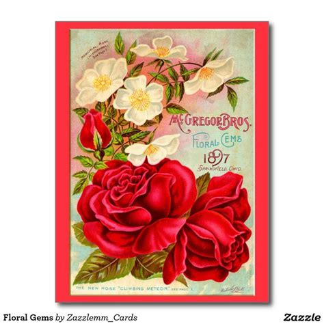 Floral Gems Postcard Zazzle Flower Catalogs Floral Wrapping Paper
