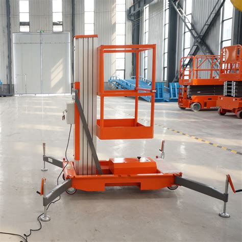 8 Meter 100kg Light Weight Electric Hydraulic Aluminum Single Mast