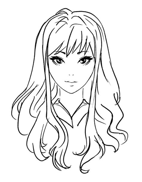 Anime Hairstyles Long Hair How To Draw Anime And Manga Hair Female
